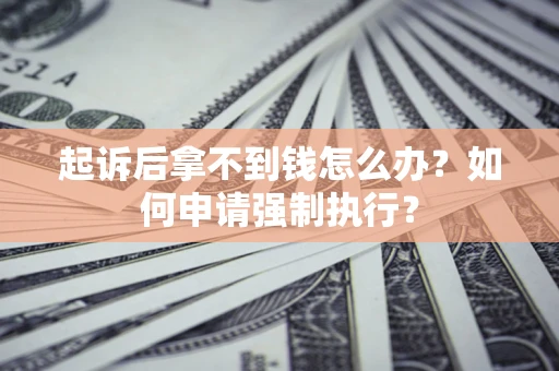 武汉起诉后拿不到钱怎么办？如何申请强制执行？
