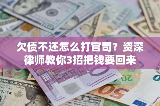 武汉欠债不还怎么打官司？资深律师教你3招把钱要回来