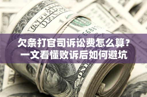 武汉欠条打官司诉讼费怎么算？一文看懂败诉后如何避坑