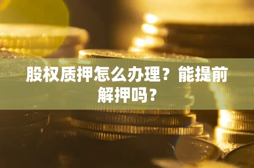 武汉股权质押怎么办理？能提前解押吗？